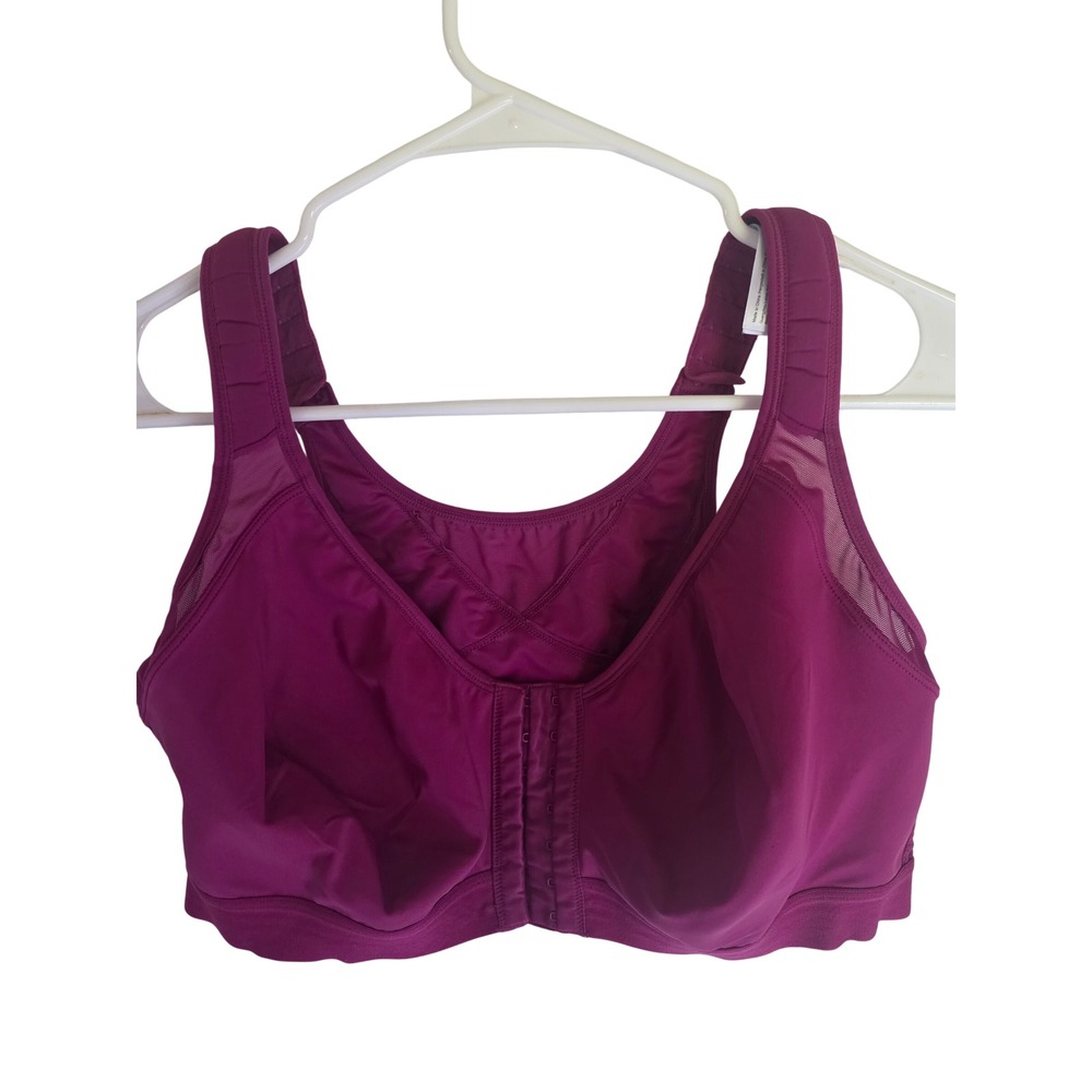 Delimira Women Plum Purple Front Close Posture Support Sports Bra 40DD Wireless